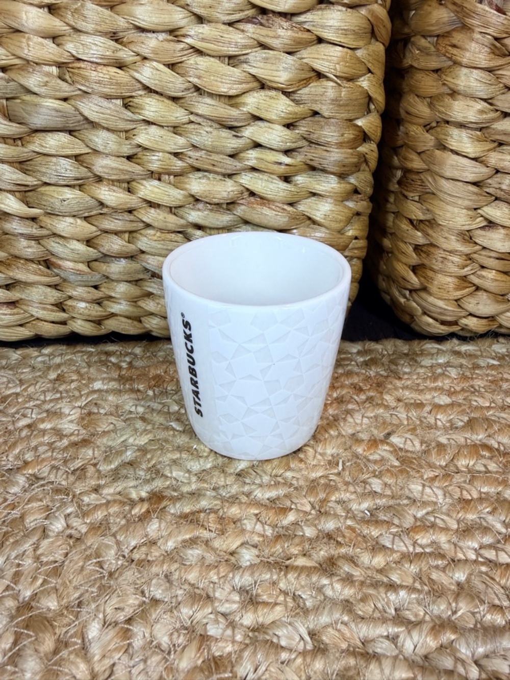 Starbucks White Ceramic Espresso Cup with Black Logo